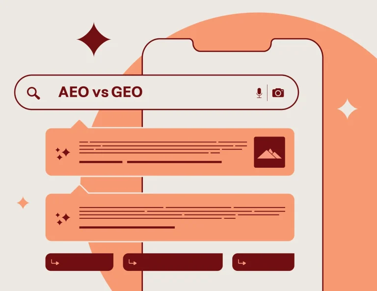 Ai Search bar with 'AEO vs GEO' typed in